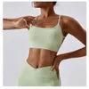 Lu Lu Yoga Outfit Solid Color Women Sport Align Lemon Bra Training Underwear Fitnes Top Gym Chest Pad Cross Back Spaghetti Shoulder Strap Cutout