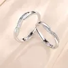 Cluster Ringe Mode Surround Förmigen Finger Für Frauen Glänzende Kristall Hochzeit Party Braut Einstellbare Schmuck Geschenk Paar