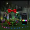 Decorações de Natal 5/10/20M DC5V WS2812B RGBIC Natal Dreamcolor LED Luzes de corda Bluetooth Música Arco-íris Luzes de fadas para decoração de quarto DIY 231207