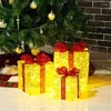 Storage Bottles Set Of 3 Christmas Lighted Gift Boxes Decoration With US Plug For Holiday Weddings Yard Indoor Home Decor Art