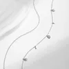 Ciondoli MODIAN Collana con ciondolo Moissanite a forma di pera Collane a doppio strato in argento sterling 925 per le donne Gioielli da sposa di lusso