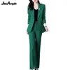 Женские брюки из двух предметов, весна-осень 2023, модный профессиональный костюм, корейский элегантный повседневный пиджак, куртка, брюки, соответствующий комплект 231206