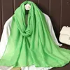 Scarves Solid Color Simple Design Pure Silk Muslim Plain Women Voile Scarf Sunscreen Shawls Luxury Headband Large