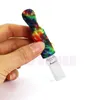 Mais recente colorido silicone dugout tubo seco erva tabaco filtro handpipes cigarro titular portátil fumar coletor taster bat um hitter mão mini tubo de vidro dhl