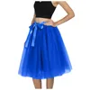 Saias A linha 5 camada 65cm joelho comprimento tule saia elegante plissado tutu mulheres vintage lolita petticoat faldas mujer saia jupe