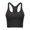 Tenue de yoga pour femmes, soutien-gorge imprimé, doux, sans manches, dos croisé, haut court pour l'entraînement, le fitness, la course à pied