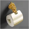 Porte-serviettes Support mural de luxe Gold Dragon Design Boîte de papier Porte-rouleau de papier toilette Accessoires de salle de bains Mb-0950A T200425 Drop Delive Dhnby