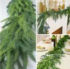 Dekoracje świąteczne 1,5 m sztuczne świąteczne girland Ivy Vine Sezonowe igły sosnowe Cypress Garland Greenery Plant for Xmas Home Winter Decor 231207