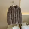 Damski futrzany elegancki płaszcz Kobieta zima 2023 Plusowa kurtka z kapturem panie w odzieży wierzchniej Kobieta Faux Women Warm Fluffy