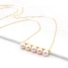 Gioielleria alla moda Collane Sterling Sier Autentiche cinque perle rotonde da 8,5 mm per abiti da donna eleganti