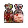 Christmas Decoration Gift Wrap Box PVC Transparent Candy Box Packaging Santa Claus Snowman Apple Boxes Party Supplies 4 Styles ZZ