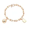 Damen-Armbänder mit Kugel-Handverschluss, Designer-Schmuckkette, einlagiges U-förmiges Armband, Gold/Silber/Rose, volle Marke als Hochzeitsgeschenk