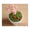 Konst och hantverk Artificial Mini Lady Bugs Insects Beatle Fairy Garden Miniatures Moss Terrarium Decor Harts Bonsai Home Drop Delivery DHA5K