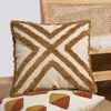 Cushion/Decorative Nordic Yellow Brown Tufted Cushion Cover Triangle Tufted Embroidery Decorative Throw Cover Bedside Sofa Waist case