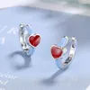 Creolen Vintage Emaille Rotes Herz Für Frauen Mädchen Piercing Schmuck 2023 Böhmen Zubehör Verlobung Hochzeit Party Geschenke