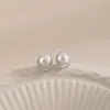 Stud Earrings Natural Freshwater Pearl Women S925 Sterling Silver Oval Earstuds Female Luxury Jewelry Design Girl Gift Party Banquet