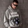 Męskie bluzy bluzy Hip Hop Y2K Space Madness gwiazdy piankowe polar bluzy unisex pullover luźne z kapturem z kapturem gęste z kapturem z kapturem ograniczone luźne bluza 231206