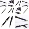 Stylos à bille en gros de luxe stylo en résine noire de haute qualité écriture stylo à bille papeterie fournitures de bureau scolaire livraison directe Busine Dhzf6