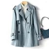 Trench da donna Cappotto da donna 2024 Primavera Autunno Moda coreana Giacca a vento doppiopetto di media lunghezza Capispalla sottile femminile R323