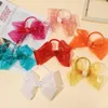 Haarschmuck Baby für geborene Kleinkinder, Kinder, Mädchen, Jungen, Haarband, Nylon-Stirnbänder, niedliche bonbonfarbene Schleife, hohes Pferdeschwanzseil