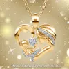 Mother 1pc Fashion and Baby Heart-shaped Pendant Necklace for Men Women