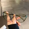 Sonnenbrille Mode Vintage Gradient Brillen für Kurzsichtigkeit Anti Blaulicht Myopie Einzigartige weiße Beine Cat Eye Brille Rahmen 0-400