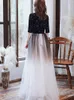 Fancy Evening Dresses Long Prom Dress Elegant V-Neck Short Sleeves Zipper Back Tulle with Shining Sequins