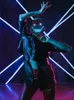 Party Masks Style Halloween Mask USB Charging LED Light Carnival Festival Masquerade DJ Costume décor de Noël 231207