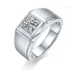 Anster Mens Moissanite Jewelry Plaqué Or 1 Ct Bagues de Fiançailles pour Marié