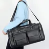 Duffel Bags Retro Men Luggage Bag PU Leather Travel Bags Large Capacity Shoulder Messenger Bag Casual Business Laptop Duffel Handbag XA309C 231207