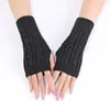 Knee Pads Winter Warm Long Fingerless Gloves Women Knitted Warmer Arm Sleeve Girls Soft Unisex Punk Y2K Gothic Glove