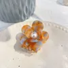 Neue Blume Haar Klaue Acetat Klaue Clip Perle Haarnadel 3D Blütenblatt Krabben Haar Clip Einfache Luxus Haar Zubehör für Frauen