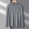 Maglioni da uomo 2023 Autunno Inverno Mezzo dolcevita maglione di lana Casual tinta unita a strati base calda maglia camicia top pullover