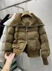 Krótka kurtka dla projektantów Lapel na damską zimę 2023, nowa zagęszczona bawełniana kurtka do ciepła i kolekcji talii, modny top