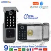 Smart Lock À Prova D 'Água Tuya Smart Lock Wifi Dupla Face Fechadura com Impressão Digital Portão Externo Senha Digital Aplicativo Remoto Home Bloqueio de Aro Eletrônico 231206