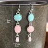 Dangle brincos delicado natural moonstone gota para mulheres encantos jóias 2023 oval rosa azul pedra presente de noivado de casamento