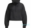 Womens Yoga Hoodie Herfst en Winter Damesjassen Verdikkingsjassen Hoodys Sport Halve Rits Badstof Designer Sweater Chothing