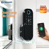 Smart Lock Tuya serrure intelligente étanche Wifi empreinte digitale jante serrure carte à puce Code numérique serrure de porte électronique pour la sécurité à la maison mortaise 231206