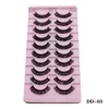 Wholesale DD10 pair thick curly false eyelashes with large curvature hand made natural long