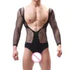 Uomo S Exotic Pamas Tuta intima maschile Hot Man Sleepwear Lingerie sexy Mens Tuta a rete per regalo marito felice