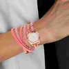 Montres-bracelets Bracelet d'enroulement Bracelets de montre Femmes Bande tressée Décoration de poignet quotidienne en alliage de zinc Style de chaîne Montres Homme Délicat Lady
