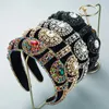 Pannband 1st Boho Fashion Rhinestone Hair Hoop Shiny Wide Brim Barock pannband Kvinnors bröllopshuvudtillbehör 231204