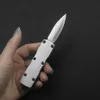 Mini Lightweight Tactical Self-defense Knife Aviation Aluminum Handle D2 Blade Double Action Quick Opening Outdoor EDC Tool Holiday gifts