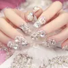 Porter des produits pour les ongles, 24 faux ongles dans une boîte, patchs brillants pour les ongles de la mariée, U36