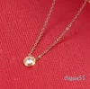 Singel CZ diamond Pendant Rose Gold Silver Color Necklace for Women Vintage Collar Costume Jewelry