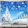 Tapestries Christmas Reindeer Tapestry Xmas Trees Moon Winter Forest Snow Scenery Year Holiday Wall Hanging Home Decor för vardagsrum 231207