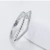 Cluster Rings Silver Color Cubic Zircon Engagement Classic for Woman Elegant Gift Simple Ring Smycken