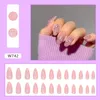 Faux Ongles Feuille D'or Décor Rose Amande Naturel Incassable Ongles Simple Porter Pour Les Amateurs De Manucure Et Les Blogueurs De Beauté