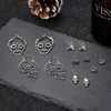 Nieuwe Mode Punk Skelet hanger Grote hoepels Vintage Zilver Goud Schedel diamanten Dames mannen Hip Hop Oorstekers Designer Sieraden Gift XDL11