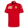 T-shirt da uomo T-shirt da esterno F1 Racing Mezza cerniera Polo Casual Allentato Maniche corte Colletto rosso Flip Speed Drop Uniforme della squadra 0or6